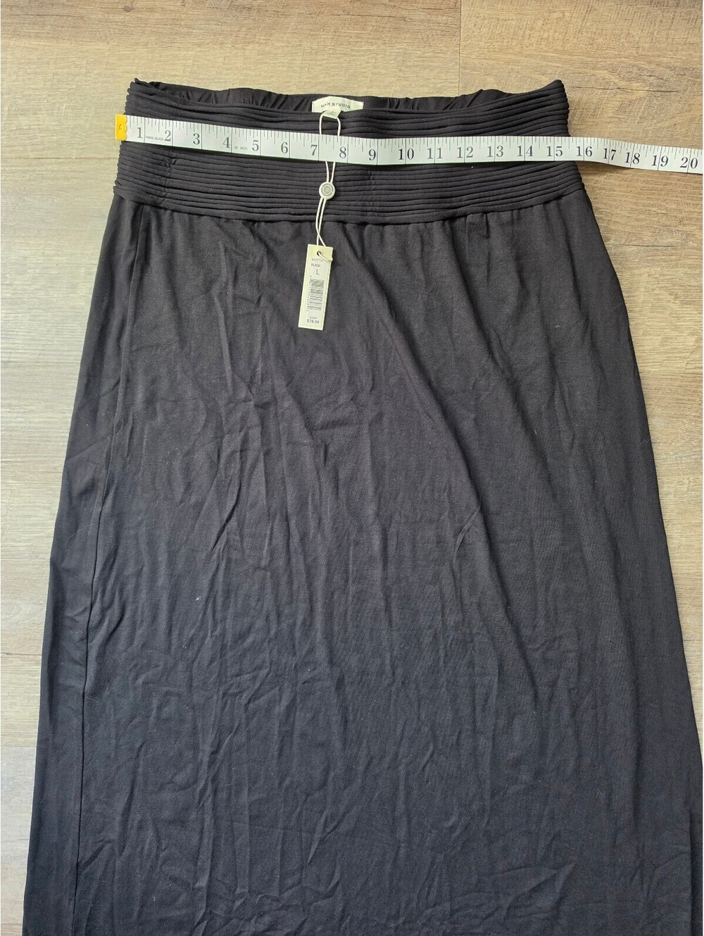 Max Studio Black Maxi Skirt with Pleated Waistband Size L - Picture 5 of 6